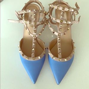 Valentino Rockstud Blue Heels